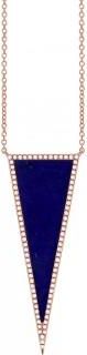 Allurez 0.25ct Diamond & 2.77ct Lapis 14k Rose Gold Triangle Necklace