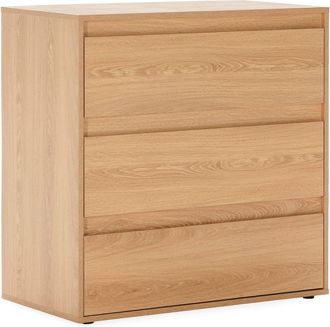 HOMN C&oacute;moda de noche 3 cajones efecto Roble