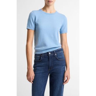 Vince Short Sleeve Wool Blend Sweater in Hydra at Nordstrom, Size Xx-Small