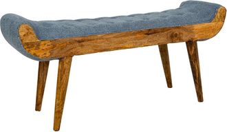 Wanderlust Deco Wanderlust Deco - Banco De Piel Azul 125x51x38