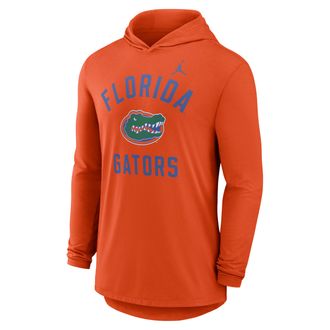 Nike Jordan Mens Florida Campus Arch Jordan Brand Dri-FIT College Long-Sleeve Hooded T-Shirt in Orange | 0JNB89MUFN-SSR
