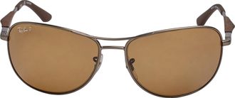 Ray-Ban Mens Polarized Sunglasses for Men RB3519 - Brown - One Size