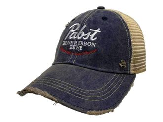 Original Retro Brand RETRO BRAND/WILDCAT Pabst Blue Ribbon Beer Good Old Flavor Vintage Trucker Hat