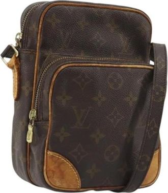 Louis Vuitton Vintage, unisex, Bruin, ONE Size, Leer, Pre-owned Monogram Canvas Shoulder Bag