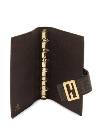 Fendi 2009 coated canvas logo agenda cover - Brown