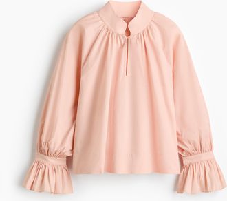 H&M Bluse aus Baumwollpopeline - Pink