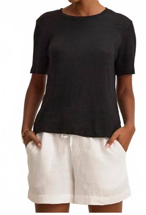 Velvet Heritage Short Sleeve Top In Black