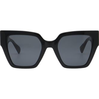 AllSaints Bibi 52mm Square Sunglasses in Gloss Black at Nordstrom Rack