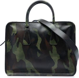 Prada Pre-owned Prada Saffiano Camouflage Print Briefcase Ladies 08B1AI38KXCFHXIH