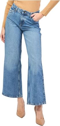 Guess Jeans, Dames, Blauw, W32, Katoen, Blauwe Wide Leg Jeans voor Vrouwen