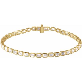 Diamond2Deal 14k Gold 6 1/4 CTW Lab-Grown Diamond Line Bracelet 7