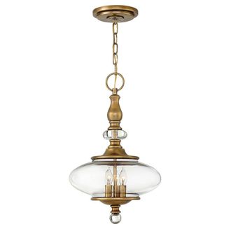 Netlighting Wexley 3 Light Ceiling Pendant Brass E14 in Yellow