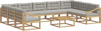 vidaXL Conjunto De Sof&aacute;s De Exterior 10 Uds. Blanco Y Gris Claro Vidaxl