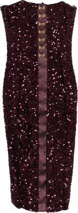 Elisabetta Franchi sequin-embellished midi dress - women - Polyester/Elastane - 46 - Purple