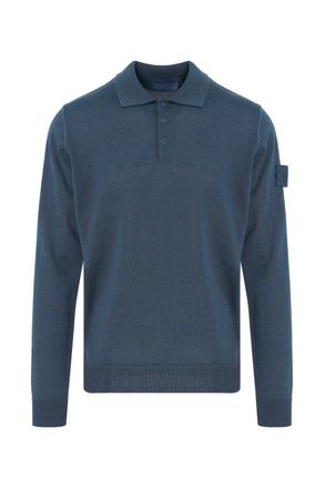 Stone Island GHOST S00FC KNITTED POLO Size: XL, colour: BLUE