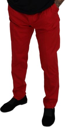 Dolce & Gabbana Mens Cotton Slim Fit Chinos Red
