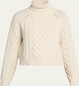 Nili Lotan Ezren Cable-Knit Wool Turtleneck Sweater