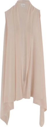 SA SU PHI Lange Kasjmier en Zijde Knit - Dames - Vesten - Roze - XL - Kasjmier - Truien & Vesten