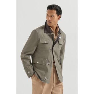 Brunello Cucinelli Water-resistant techno cotton outerwear in Military at Nordstrom, Size 48 It
