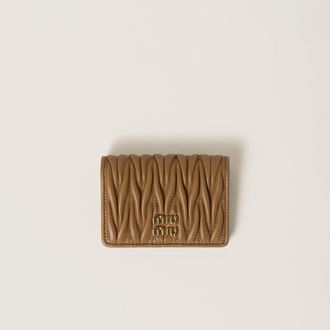 Miu Miu Matelassé nappa leather card holder