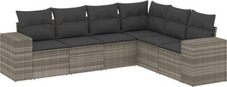 vidaXL Vidaxl - Set Divano Da Giardino 6pz Con Cuscini Grigio Chiaro Polyrattan