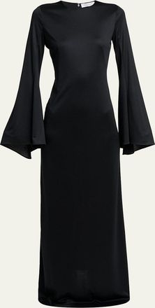 Gabriela Hearst Imara Silk Bell-Sleeve Maxi Dress