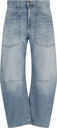 Nili Lotan Shon Curved Jeans, In Light Blue Denim