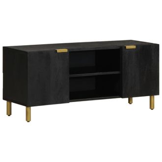 Berkfield Home TV Cabinet Black 105x33x46 cm Engineered Wood | Size: 105 x 33 x 46 cm