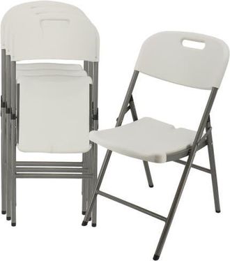 Elama 4 Piece Indoor and Outdoor Folding Chair Set in White at Nordstrom