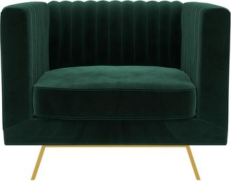 Rendez-Vous D&eacute;co Sill&oacute;n de terciopelo verde oscuro