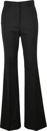 Sportmax Tailored Virgin Wool Trousers With Fitted Waist And Flared Hem