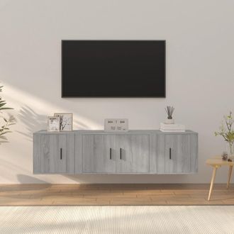 vidaXL Vidaxl - Set De Muebles Para Tv 3 Pzas Madera Contrachapada Gris Sonoma