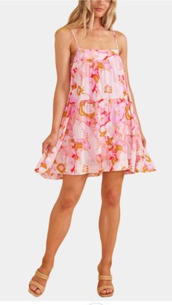 Minkpink Josie Tiered Mini Dress Floral In Pink Floral