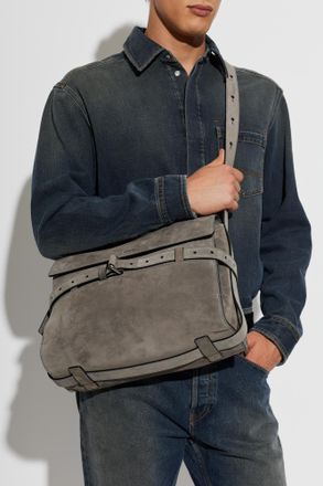 Moschino Suede Bag Tie Me, Mens, Grey
