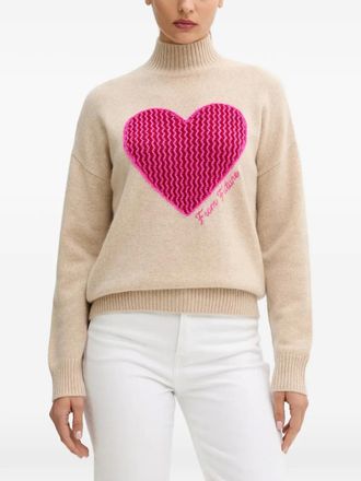 From Future Trui met hartdetail en hoge hals - Beige