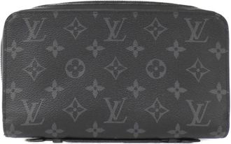 Louis Vuitton Black Coated Canvas Long Wallet (Bi-Fold) (Pre-Owned)