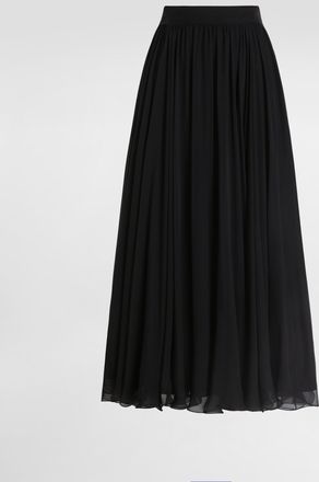 Dolce & Gabbana High-waisted Chiffon Circle Skirt - Woman Skirts Black Silk 36