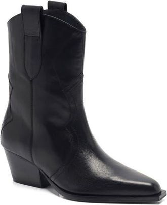 Free People Cat Nap Western Boot in Black Leather at Nordstrom, Size 8.5