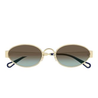 Chlo&eacute; Sunglasses, unisex, Yellow, Size: 54 MM Oval Metal Sunglasses