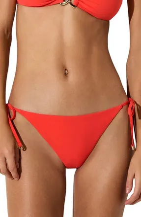 Reiss Riah Side Tie Bikini Bottoms in Coral Orange at Nordstrom, Size 10 Us