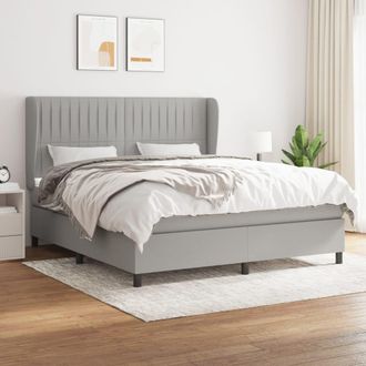 vidaXL Vidaxl - Cama Box Spring Con Colch&oacute;n Tela Gris Claro 160x200 Cm