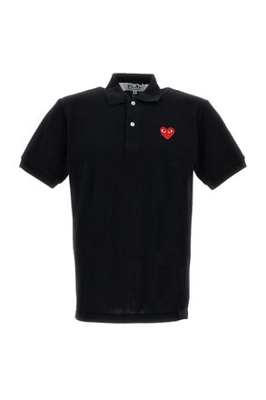 Comme Des Gar&ccedil;ons Classic Black Cotton Piqu&eacute; Polo Shirt