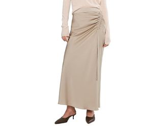 AllSaints Alexia Skirt Womens Skirt Taupe Grey : UK 12 (US Womens 8), Polyester