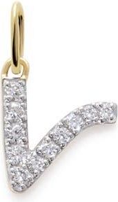 Monica Vinader Lab Grown Diamond Initial Pendant Charm in 14K Gold V at Nordstrom