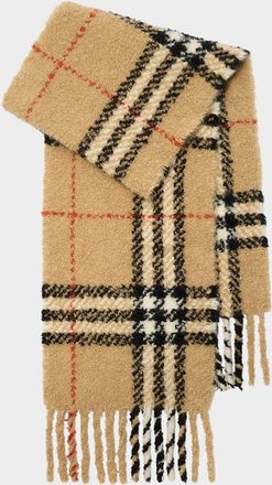 Burberry Check Alpaca Wool Blend Boucl&eacute; Scarf