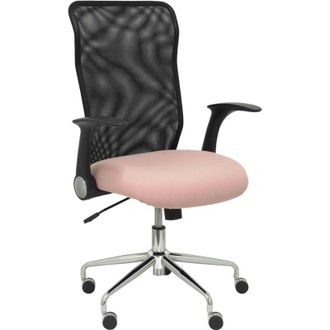 Piqueras y Crespo Silla Minaya Respaldo Malla Negro Asiento Bali Rosa P&aacute;lido