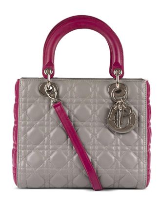 Dior 2000 Cannage Lady Dior handbag - women - Leather - One Size - Grey