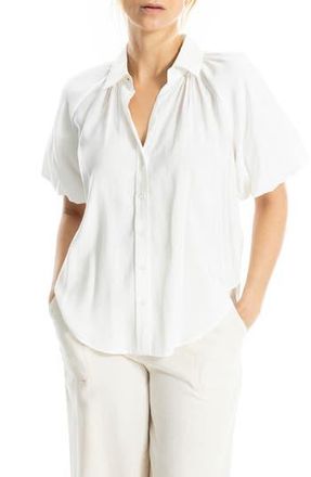 Max Studio Bubble Sleeve BF Shirt in White at Nordstrom Rack, Size Small