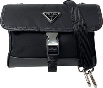 Prada Black Nylon Leather Shoulder Bag (Pre-Owned)