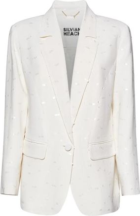 Silvian Heach Decorated Surface Blazer - Dames - Blazers - Wit - L - Leer - Jassen